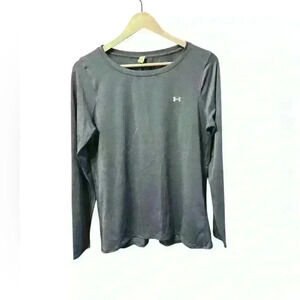 Under Armour Long Sleeve Gray Blue Top Large